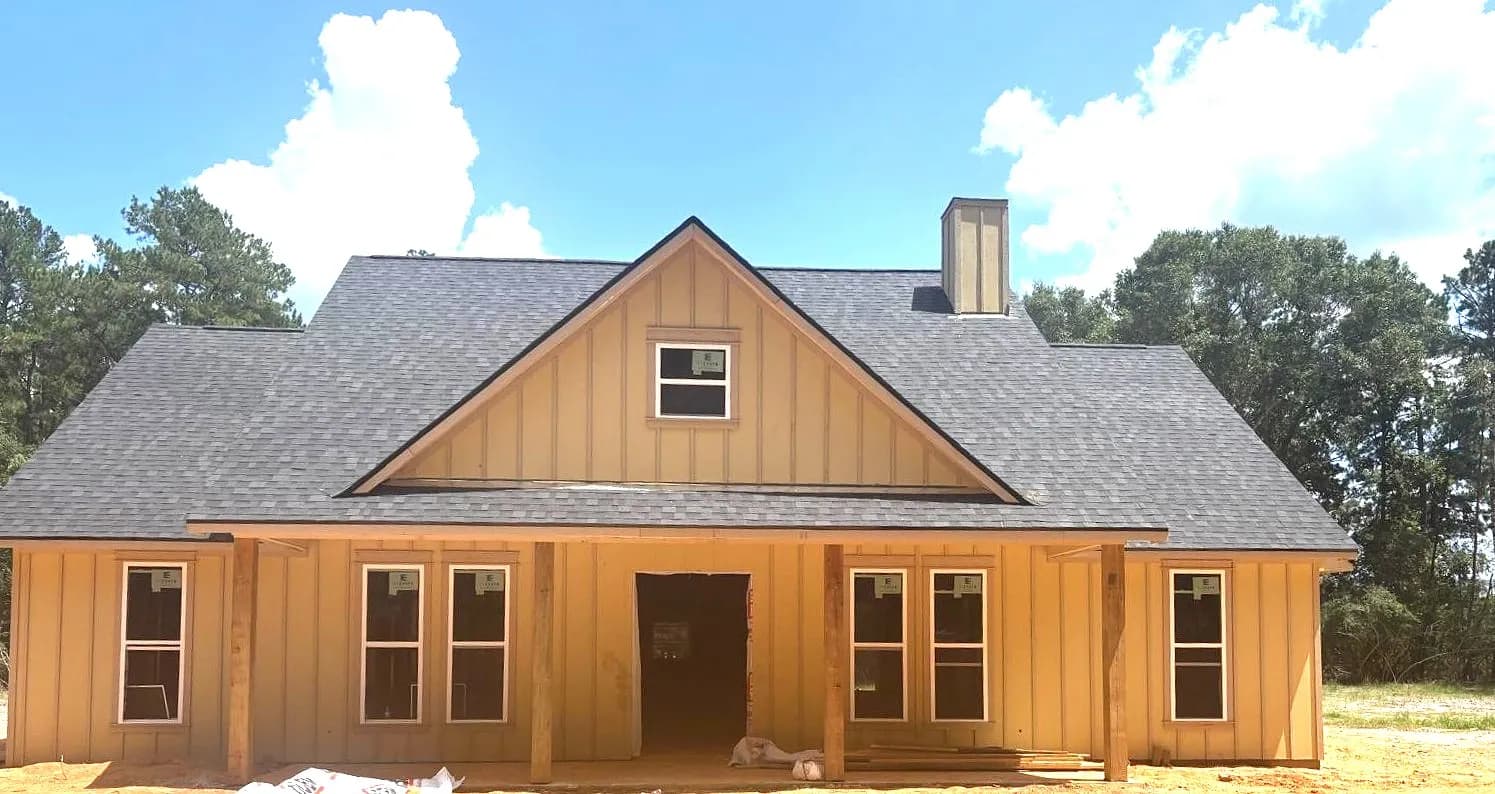 Custom home exterior built by Drakon Builders